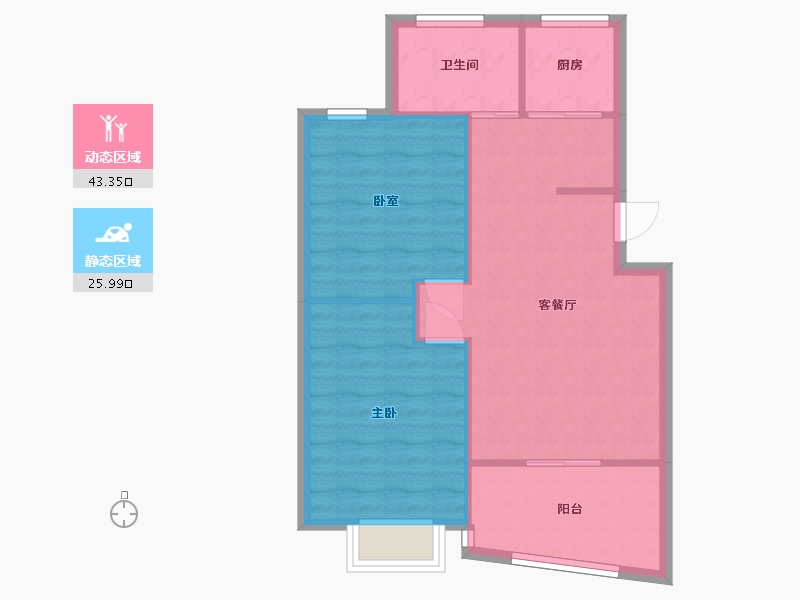 上海-上海市-东城新村-62.90-户型库-动静分区