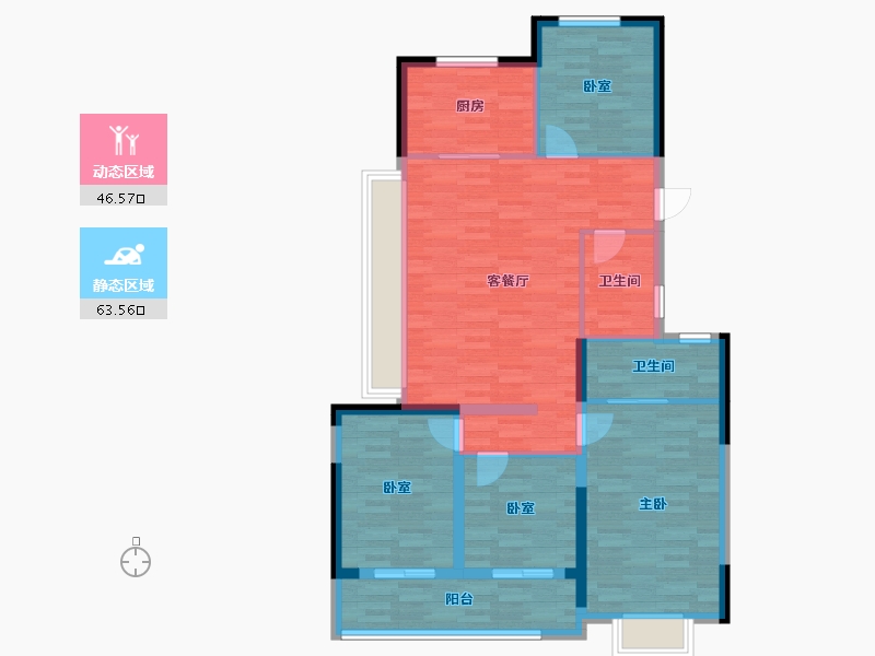 浙江省-杭州市-星遇光年府-99.77-户型库-动静分区