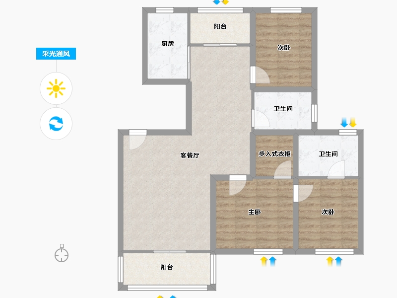 湖北省-武汉市-同安家园-92.53-户型库-采光通风