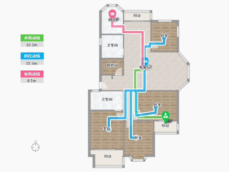 安徽省-芜湖市-香樟城市花园-134.99-户型库-动静线