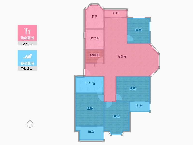 安徽省-芜湖市-香樟城市花园-134.99-户型库-动静分区