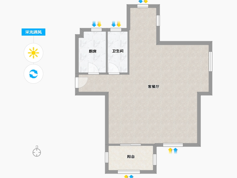 浙江省-绍兴市-永成天卸湾-68.49-户型库-采光通风