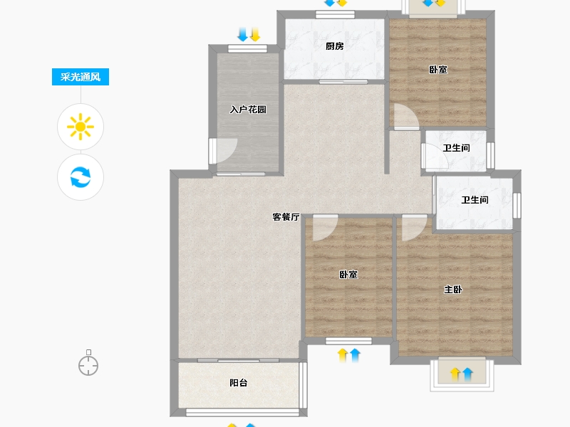 安徽省-芜湖市-和顺阳光城市-97.25-户型库-采光通风