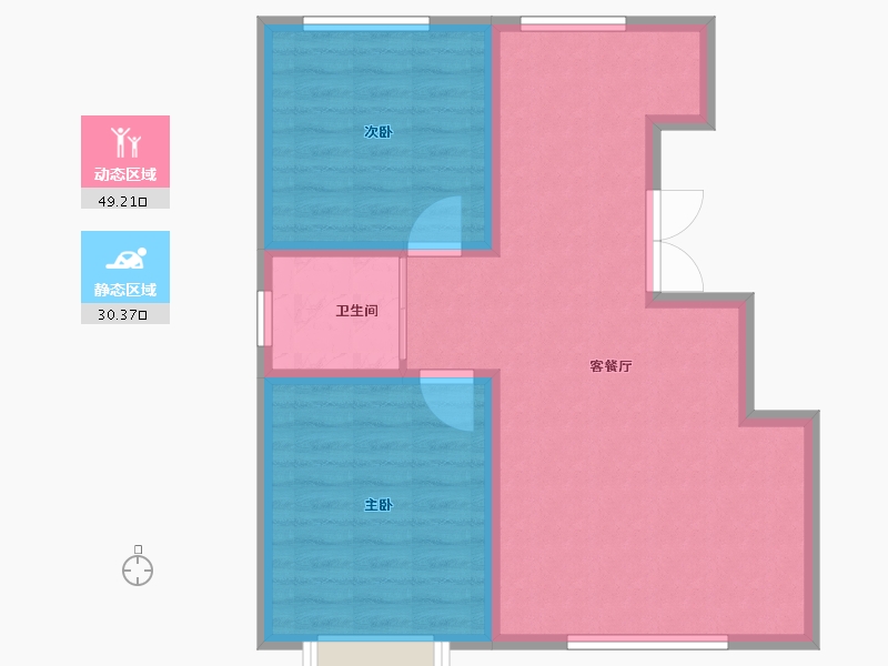 吉林省-长春市-盛达世纪家园-72.00-户型库-动静分区