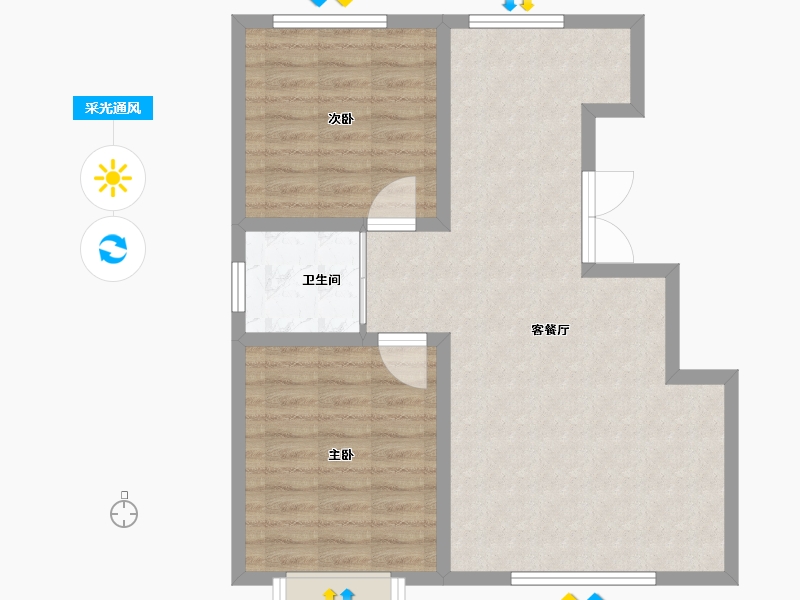 吉林省-长春市-盛达世纪家园-72.00-户型库-采光通风