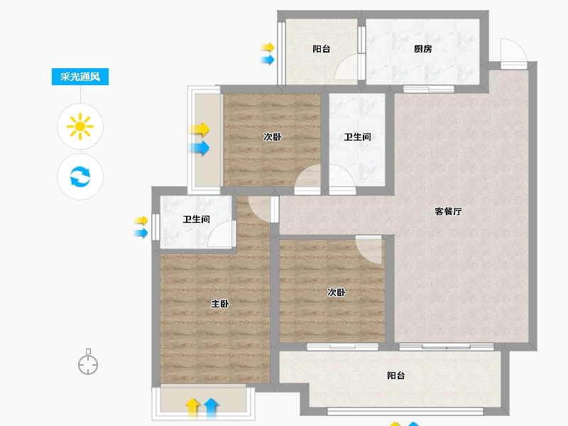 四川省-资阳市-上东逸景-97.80-户型库-采光通风