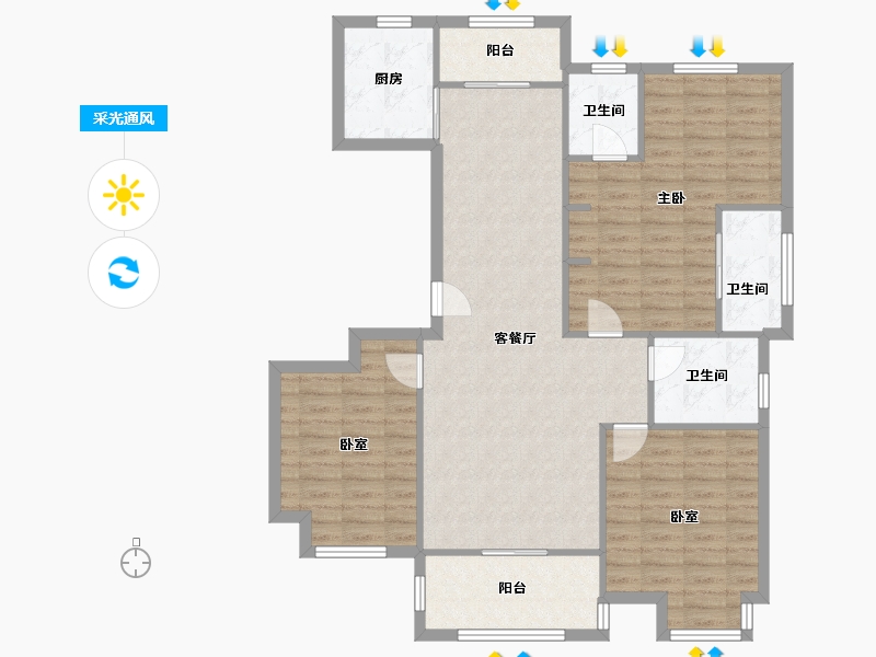 浙江省-绍兴市-海樾府西区-114.20-户型库-采光通风