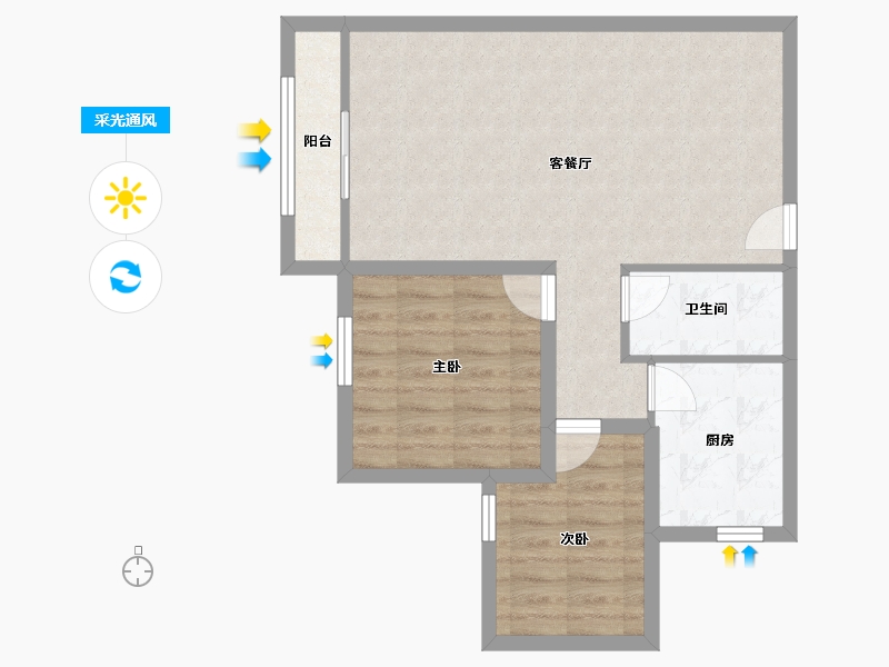 广东省-深圳市-金成时代家园-66.16-户型库-采光通风