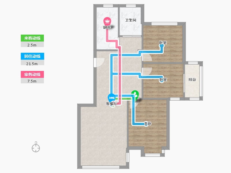 安徽省-芜湖市-和顺阳光三期-78.58-户型库-动静线