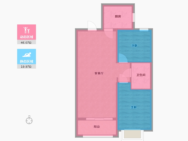 黑龙江省-哈尔滨市-南益松江春晓-67.00-户型库-动静分区