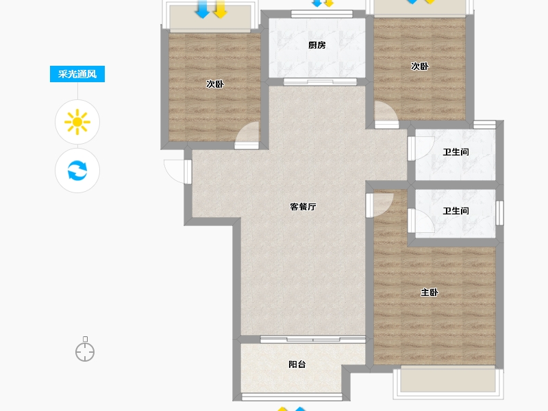 河南省-驻马店市-同信江屿洲-91.00-户型库-采光通风