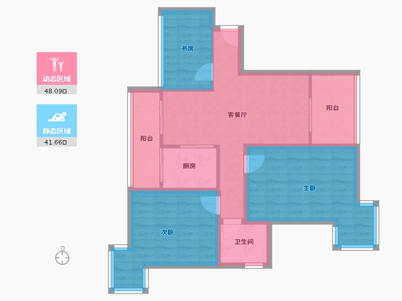 湖北省-武汉市-卓刀泉教师小区-79.40-户型库-动静分区