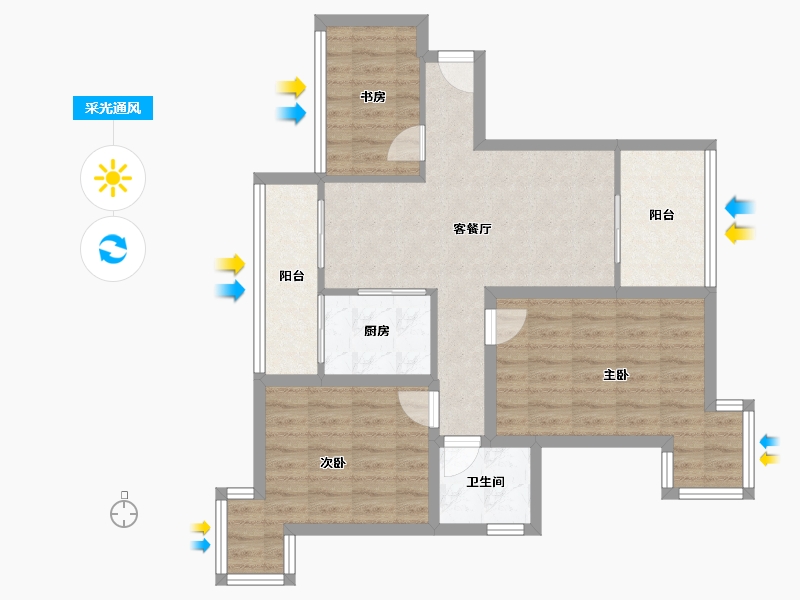 湖北省-武汉市-卓刀泉教师小区-79.40-户型库-采光通风