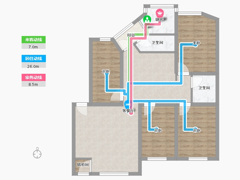 广东省-深圳市-罗湖区翠华花园-85.74-户型库-动静线