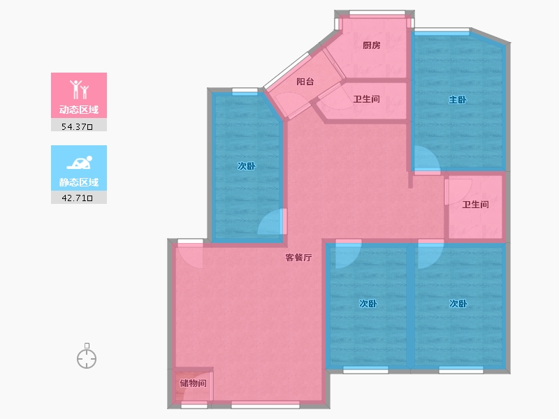 广东省-深圳市-罗湖区翠华花园-85.74-户型库-动静分区