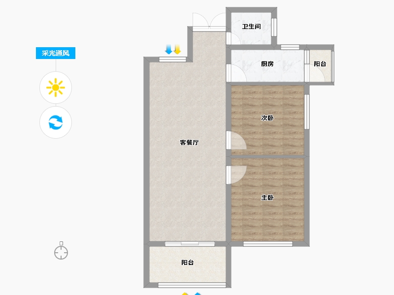 河南省-南阳市-田源新城-78.00-户型库-采光通风