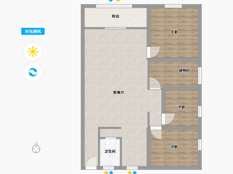 广东省-深圳市-金汇名园-83.19-户型库-采光通风