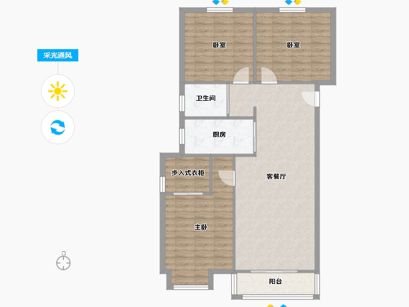 安徽省-芜湖市-望江苑-95.29-户型库-采光通风