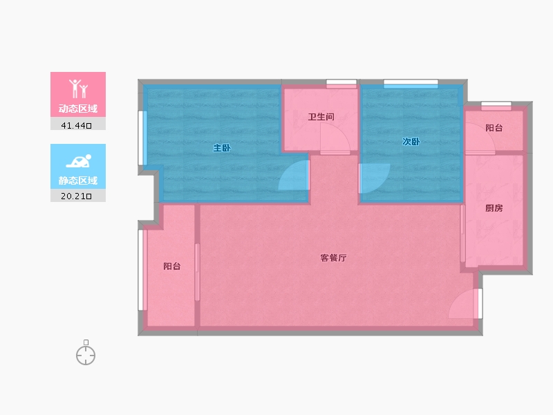 陕西省-西安市-中海悦墅-55.77-户型库-动静分区