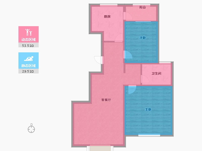 北京-北京市-阳光美湖天地-74.00-户型库-动静分区