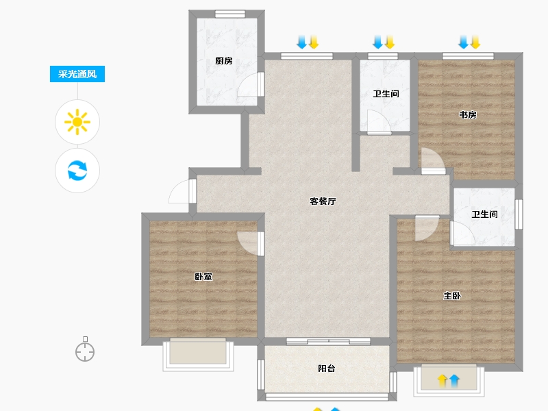 山东省-济宁市-中都尚城-103.20-户型库-采光通风