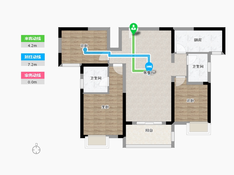 湖北省-武汉市-天汇龙城-88.55-户型库-动静线