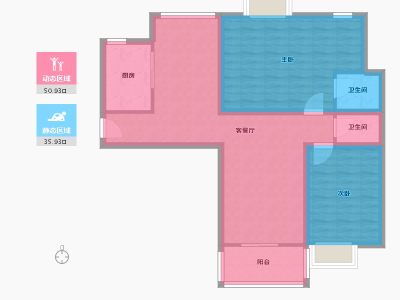 湖北省-武汉市-同安家园-77.32-户型库-动静分区