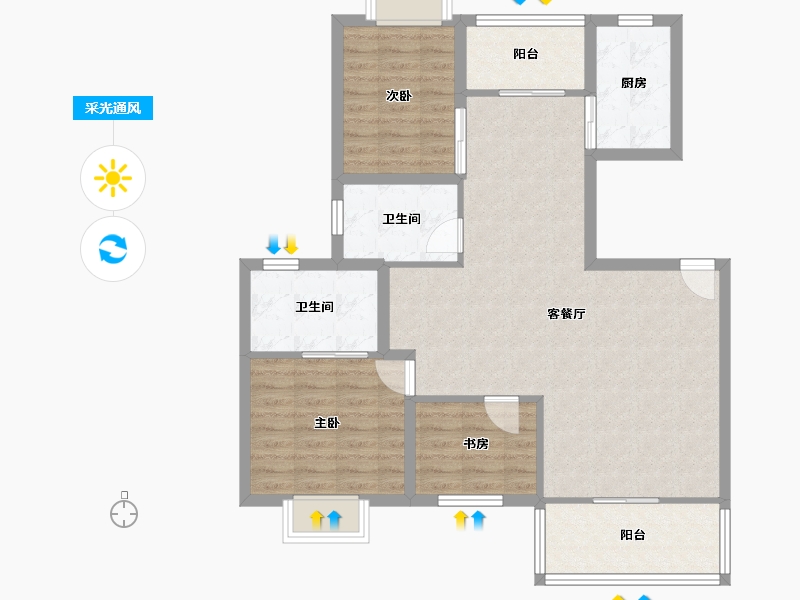 湖北省-武汉市-同安家园-93.51-户型库-采光通风