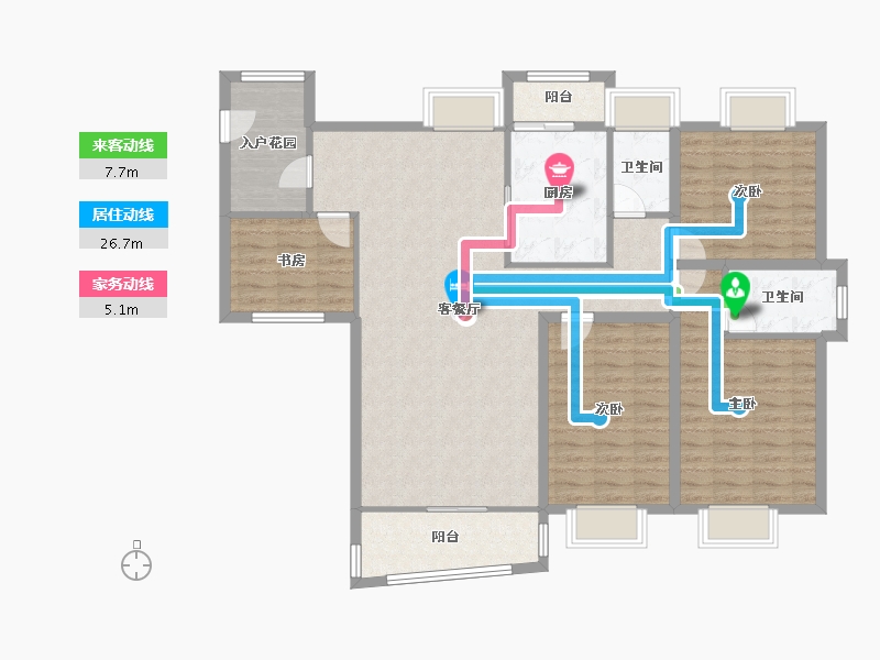 广东省-深圳市-鹏华香域花园-123.43-户型库-动静线