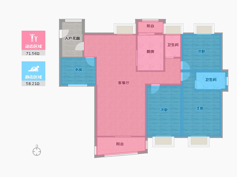 广东省-深圳市-鹏华香域花园-123.43-户型库-动静分区