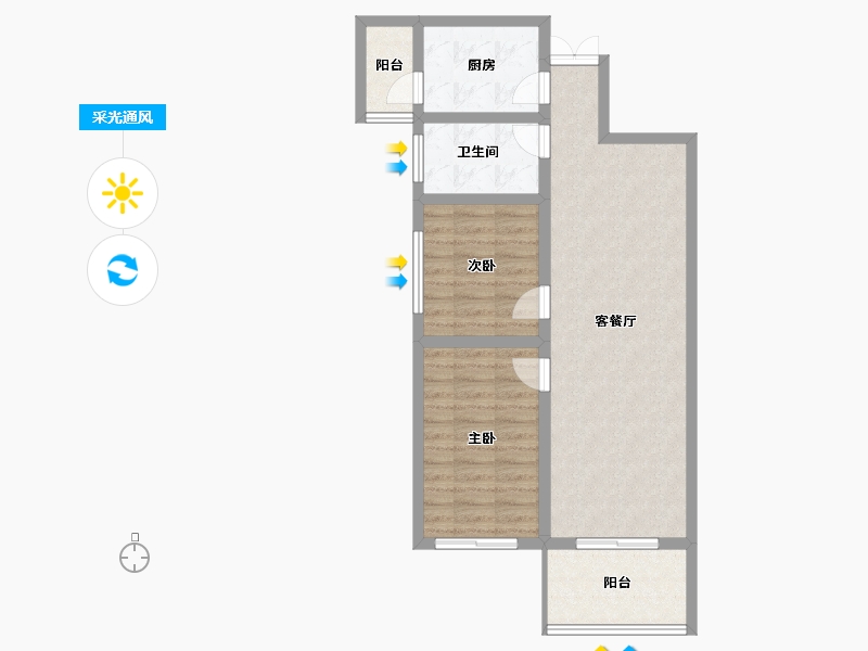 河南省-南阳市-田源新城-74.01-户型库-采光通风