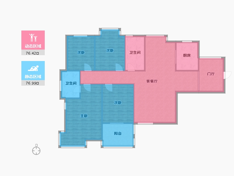 浙江省-杭州市-金都梧桐苑-140.00-户型库-动静分区