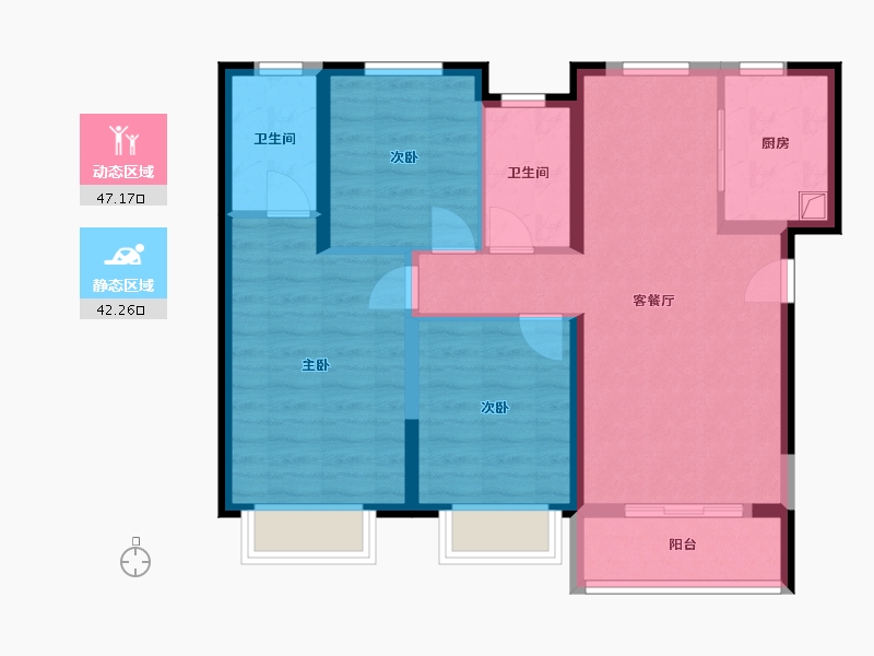 甘肃省-兰州市-保利大都汇-89.00-户型库-动静分区