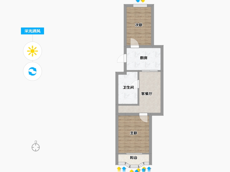 上海-上海市-黎金苑-43.64-户型库-采光通风