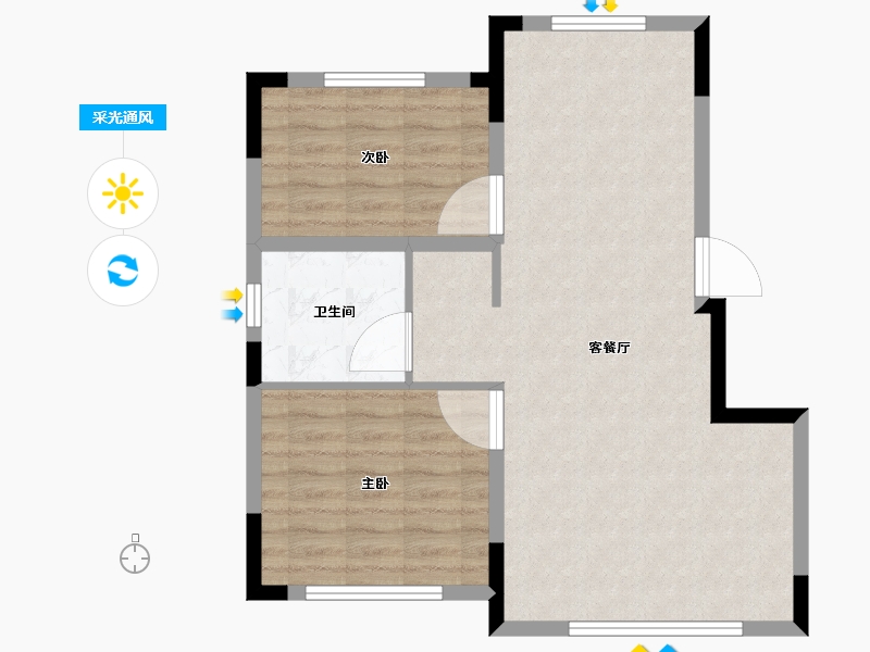 吉林省-长春市-嘉旺金碧园-70.00-户型库-采光通风