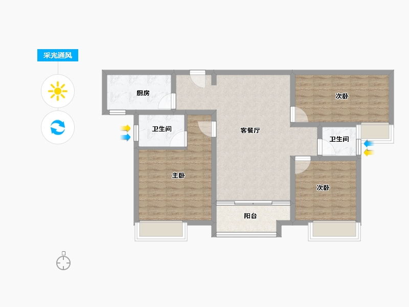 河南省-驻马店市-同信江屿洲-90.00-户型库-采光通风