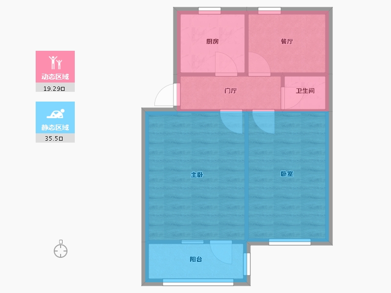 天津-天津市-仕名公寓-76.80-户型库-动静分区