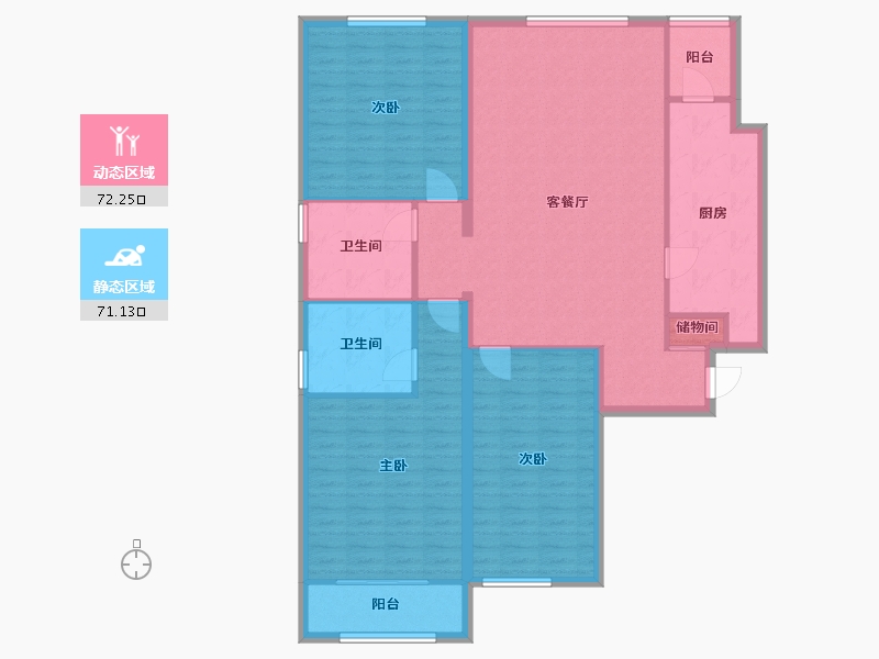 北京-北京市-通瑞嘉苑-东区-104.00-户型库-动静分区