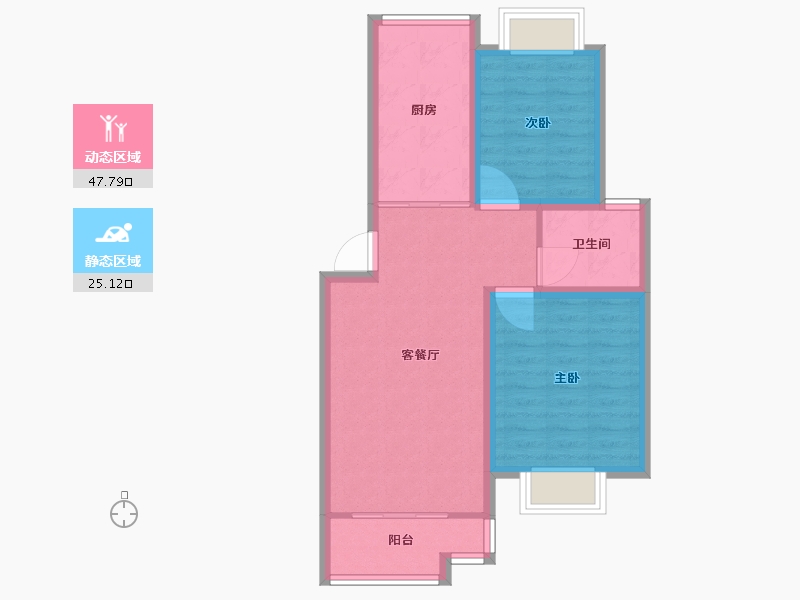 上海-上海市-黄兴绿圆-65.22-户型库-动静分区