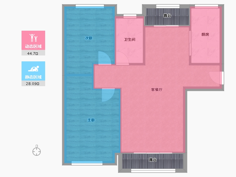 内蒙古自治区-呼和浩特市-绿地香树花城-80.00-户型库-动静分区