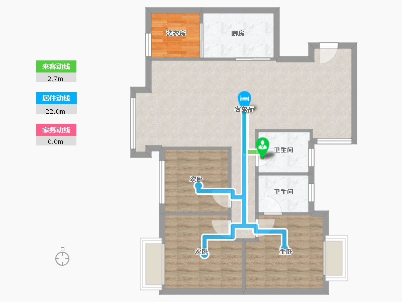 四川省-成都市-北辰美庐-85.60-户型库-动静线