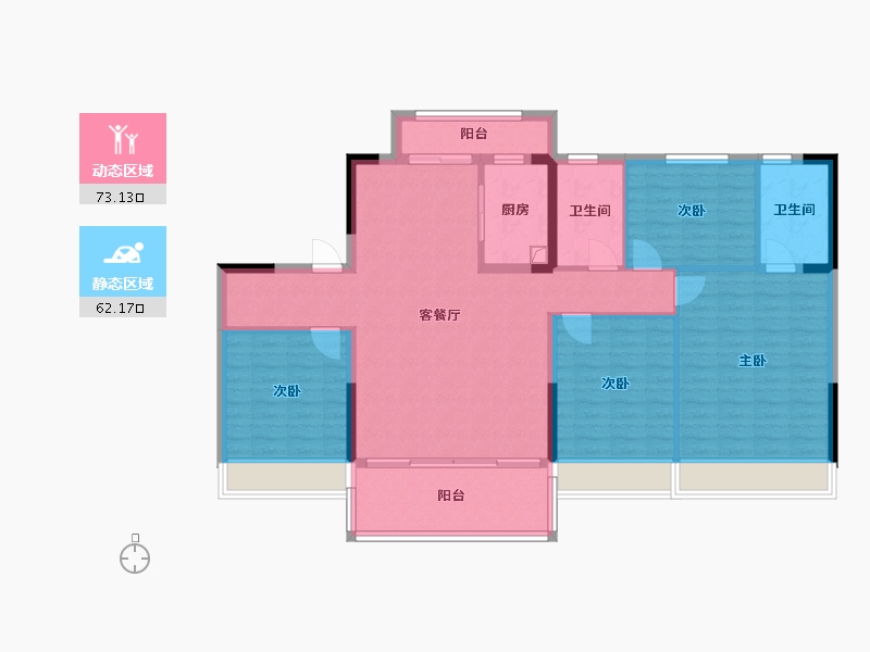 河南省-驻马店市-汝南碧桂园-122.00-户型库-动静分区