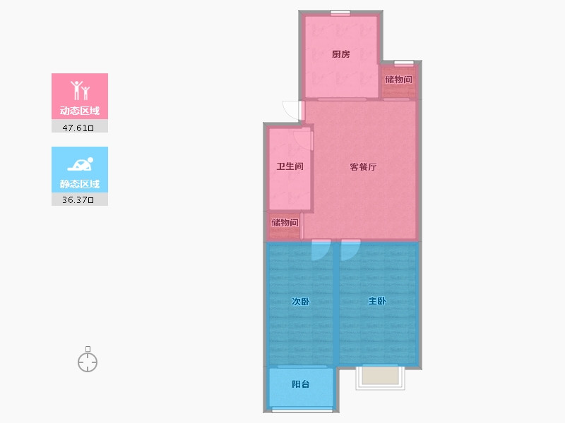 上海-上海市-黎金苑-75.73-户型库-动静分区