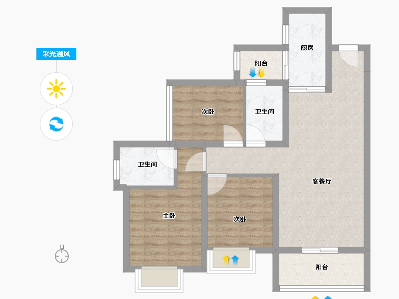 四川省-攀枝花市-悦山府-71.71-户型库-采光通风