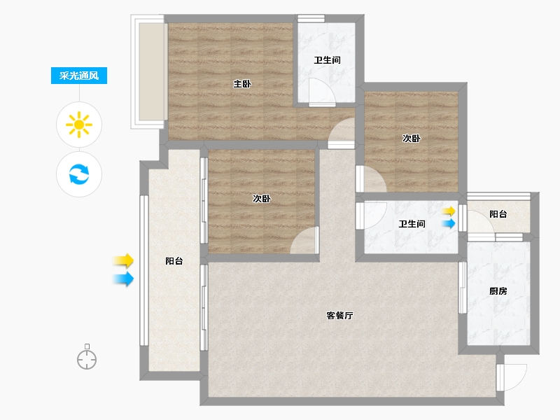 四川省-资阳市-上东逸景-94.25-户型库-采光通风