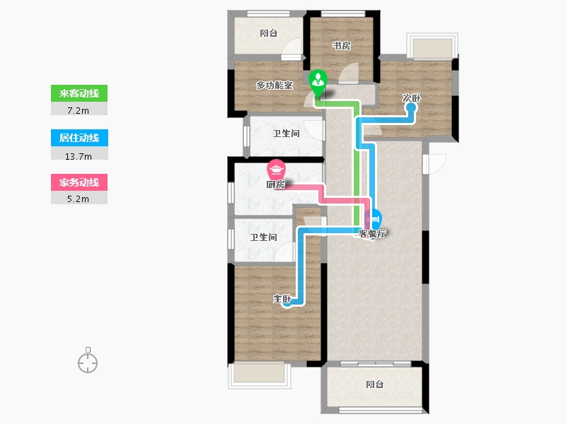 湖南省-株洲市-华润桃源里-96.38-户型库-动静线