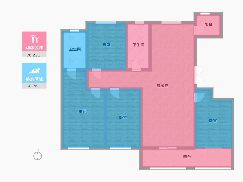 山东省-潍坊市-高密市凤城丽景小区-138.02-户型库-动静分区