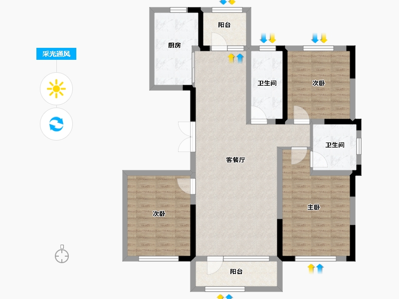 吉林省-长春市-嘉慧燕京府-102.01-户型库-采光通风