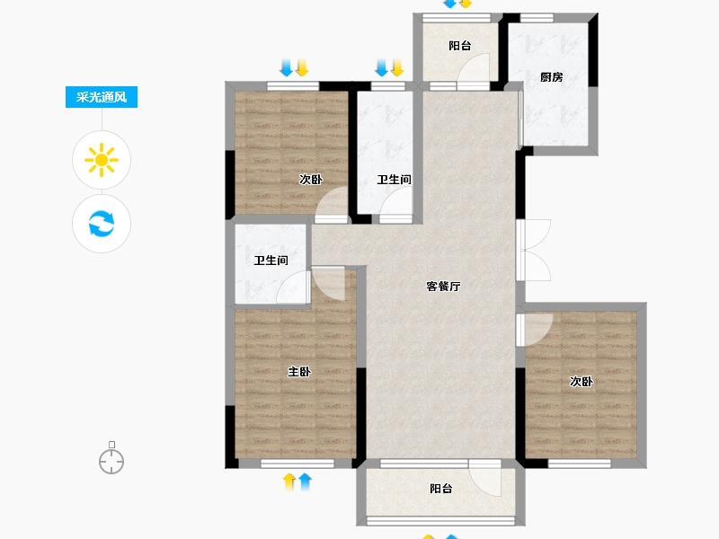 吉林省-长春市-嘉慧燕京府-102.01-户型库-采光通风