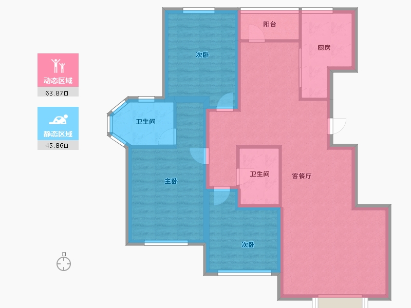 北京-北京市-阳光美湖天地-98.00-户型库-动静分区